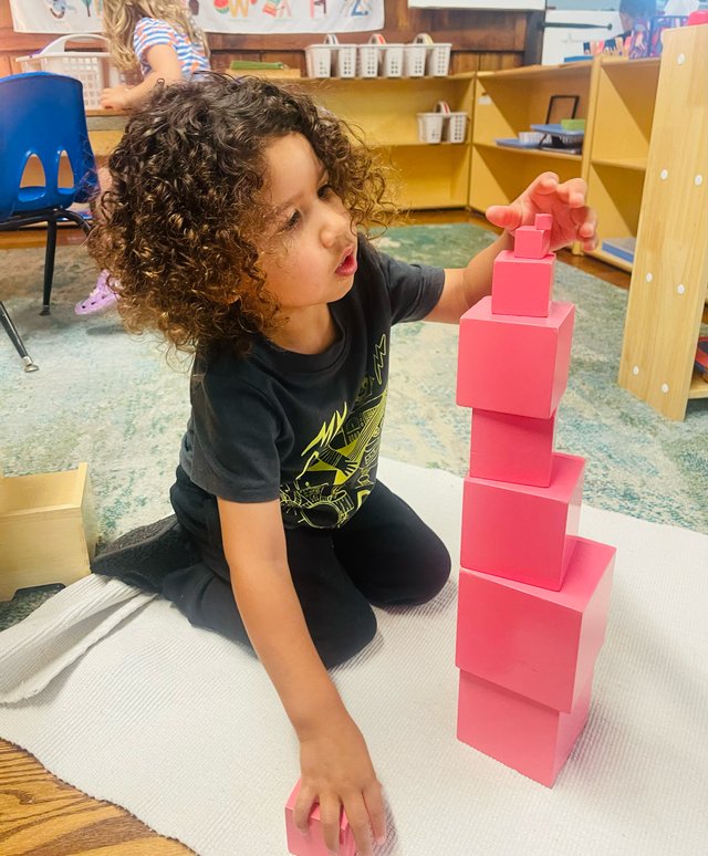 Hands-on learning with mathematical manipulatives at Spicebush Montessori School